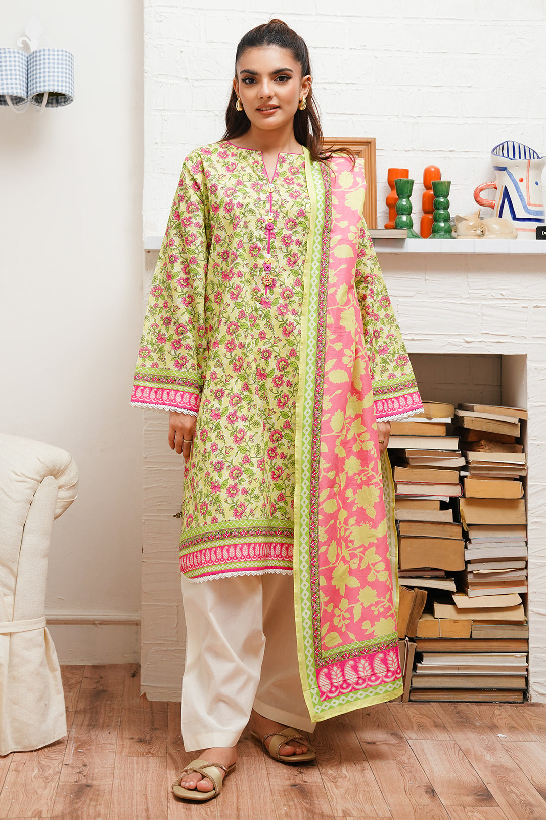 Zellbury | Unstitched 2 Piece Cambric | Shirt Dupatta - 0095 - House Of Zarish
