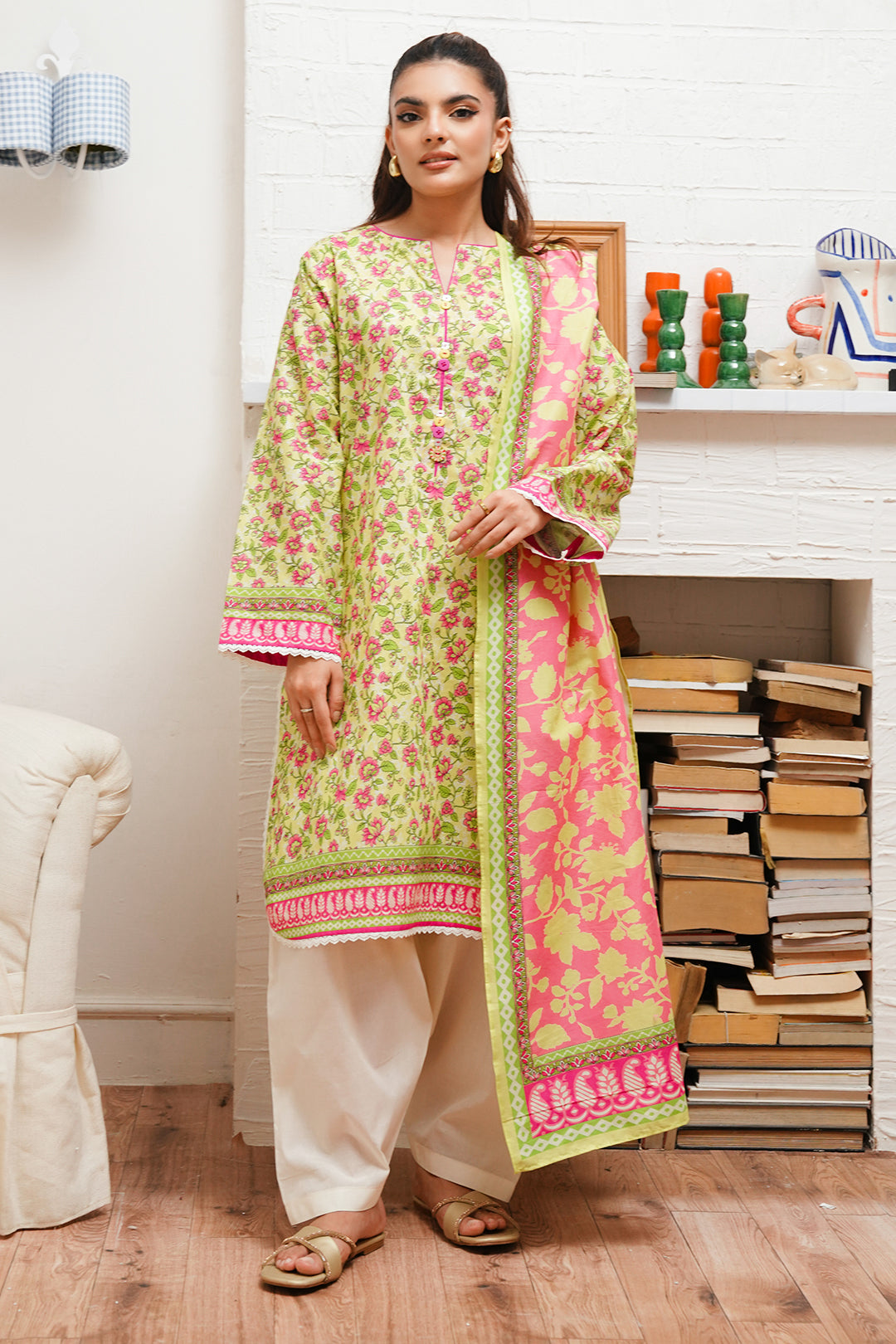 Zellbury | Unstitched 2 Piece Cambric | Shirt Dupatta - 0095 - House Of Zarish