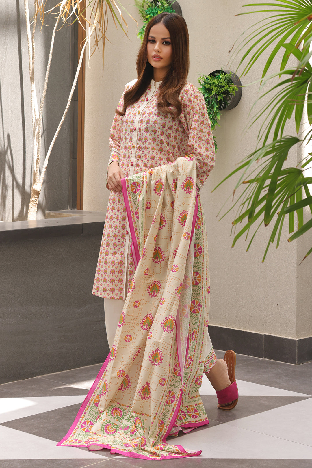 Zellbury | Unstitched 2 Piece Cambric | Shirt Dupatta - 0096 - House Of Zarish