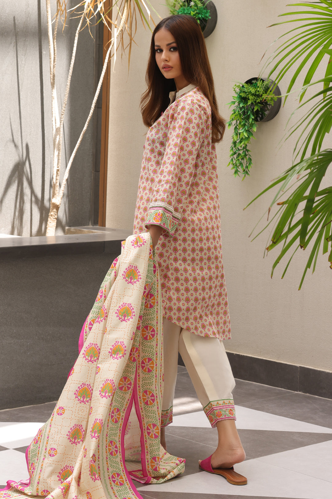 Zellbury | Unstitched 2 Piece Cambric | Shirt Dupatta - 0096 - House Of Zarish