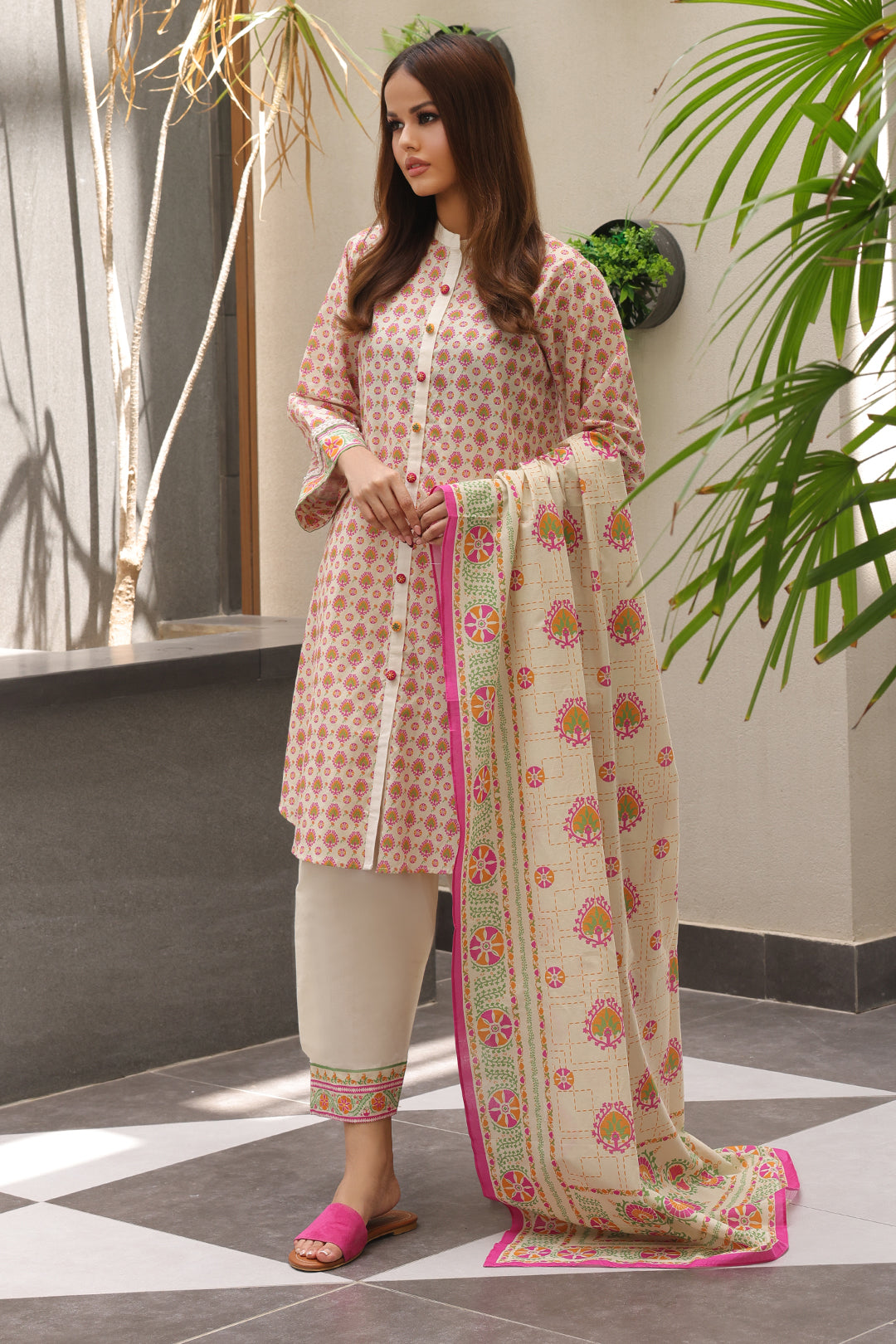 Zellbury | Unstitched 2 Piece Cambric | Shirt Dupatta - 0096 - House Of Zarish