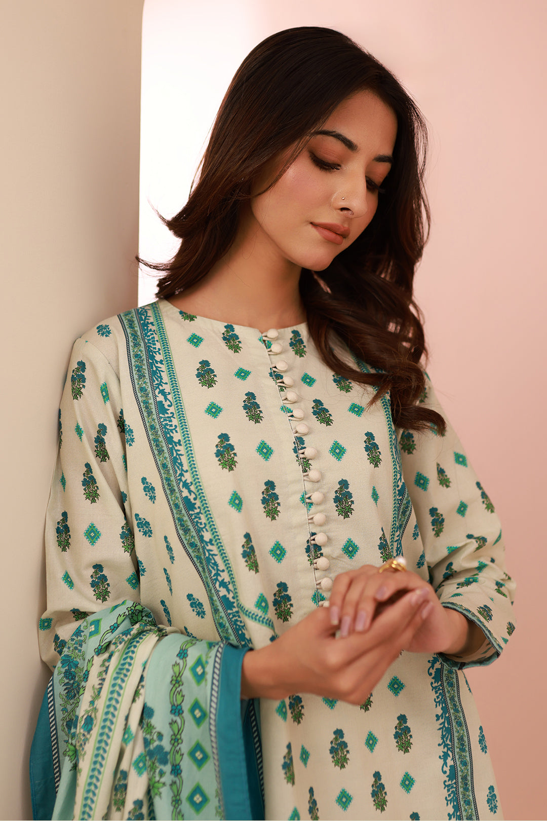 Zellbury | Unstitched 2 Piece Cambric | Shirt Dupatta - 0606 - House Of Zarish