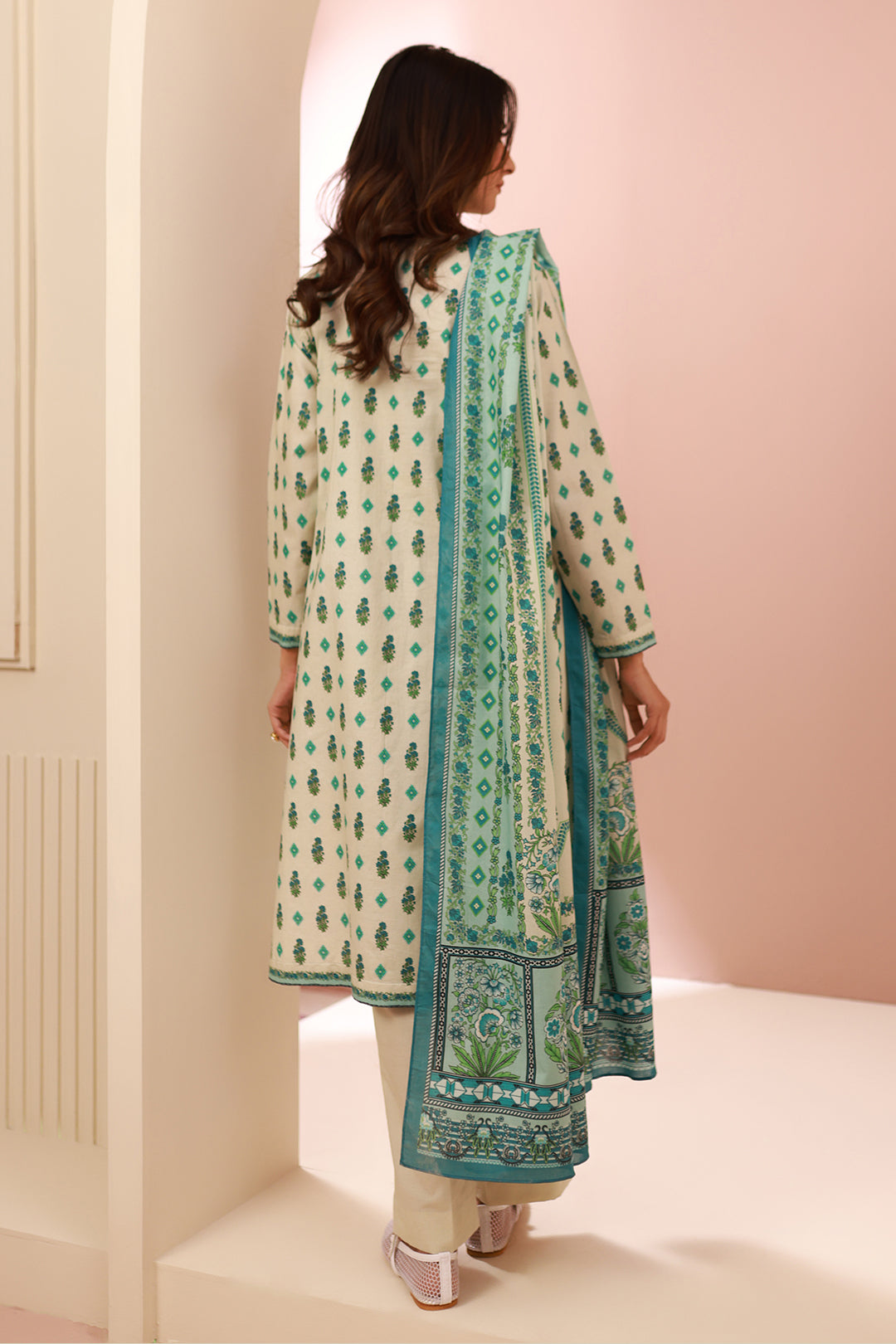 Zellbury | Unstitched 2 Piece Cambric | Shirt Dupatta - 0606 - House Of Zarish