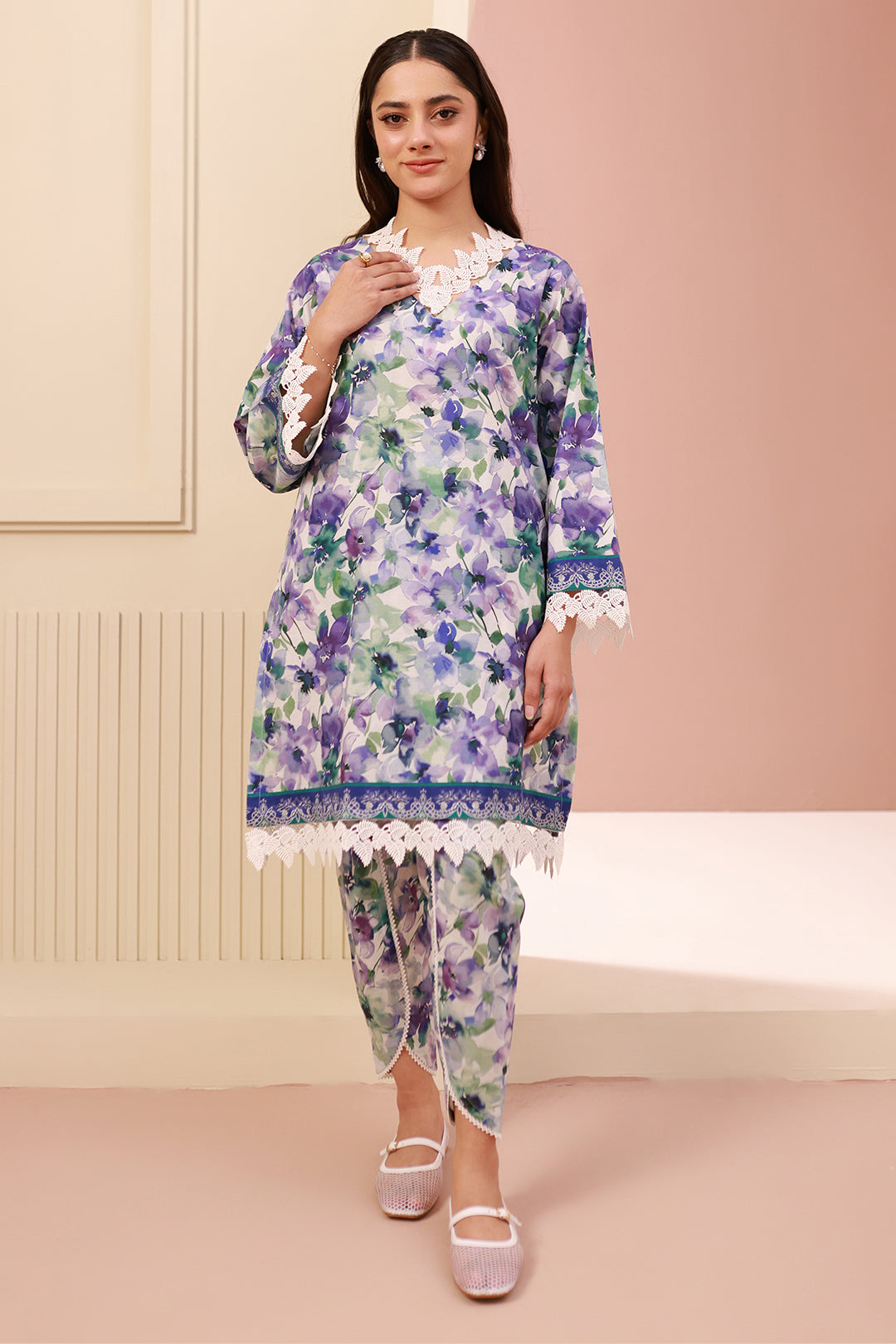 Zellbury | Unstitched 2 Piece Cambric | Shirt Shalwar - 0613 - House Of Zarish