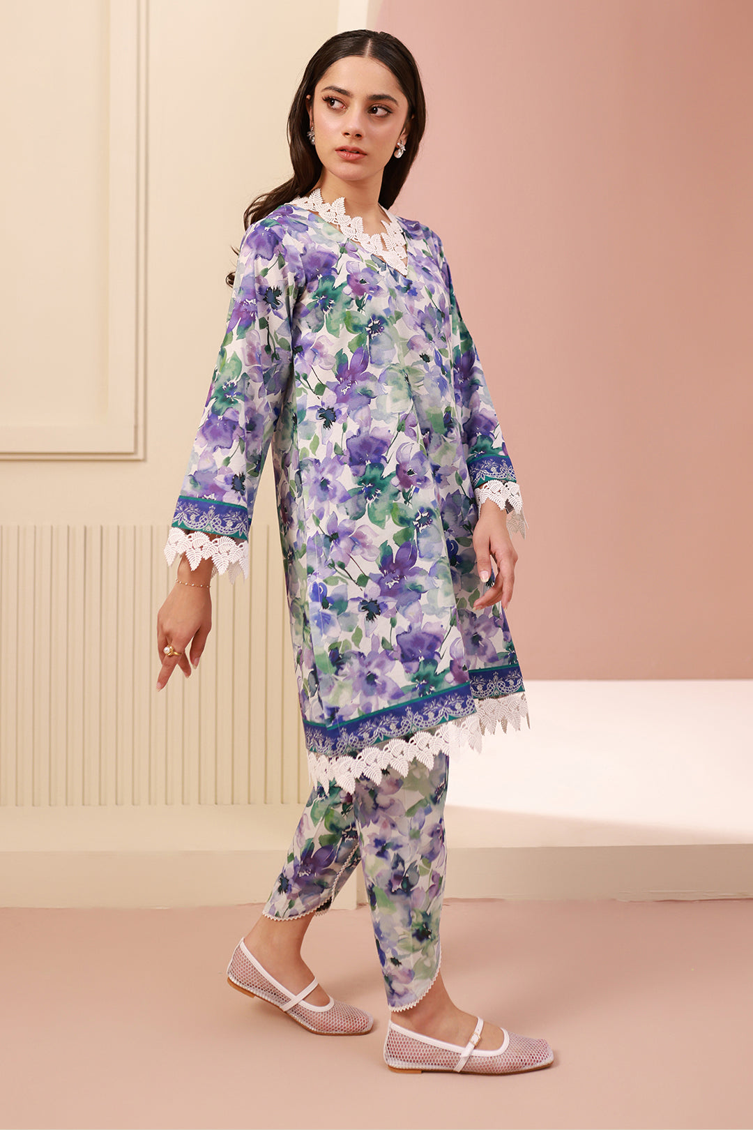 Zellbury | Unstitched 2 Piece Cambric | Shirt Shalwar - 0613 - House Of Zarish