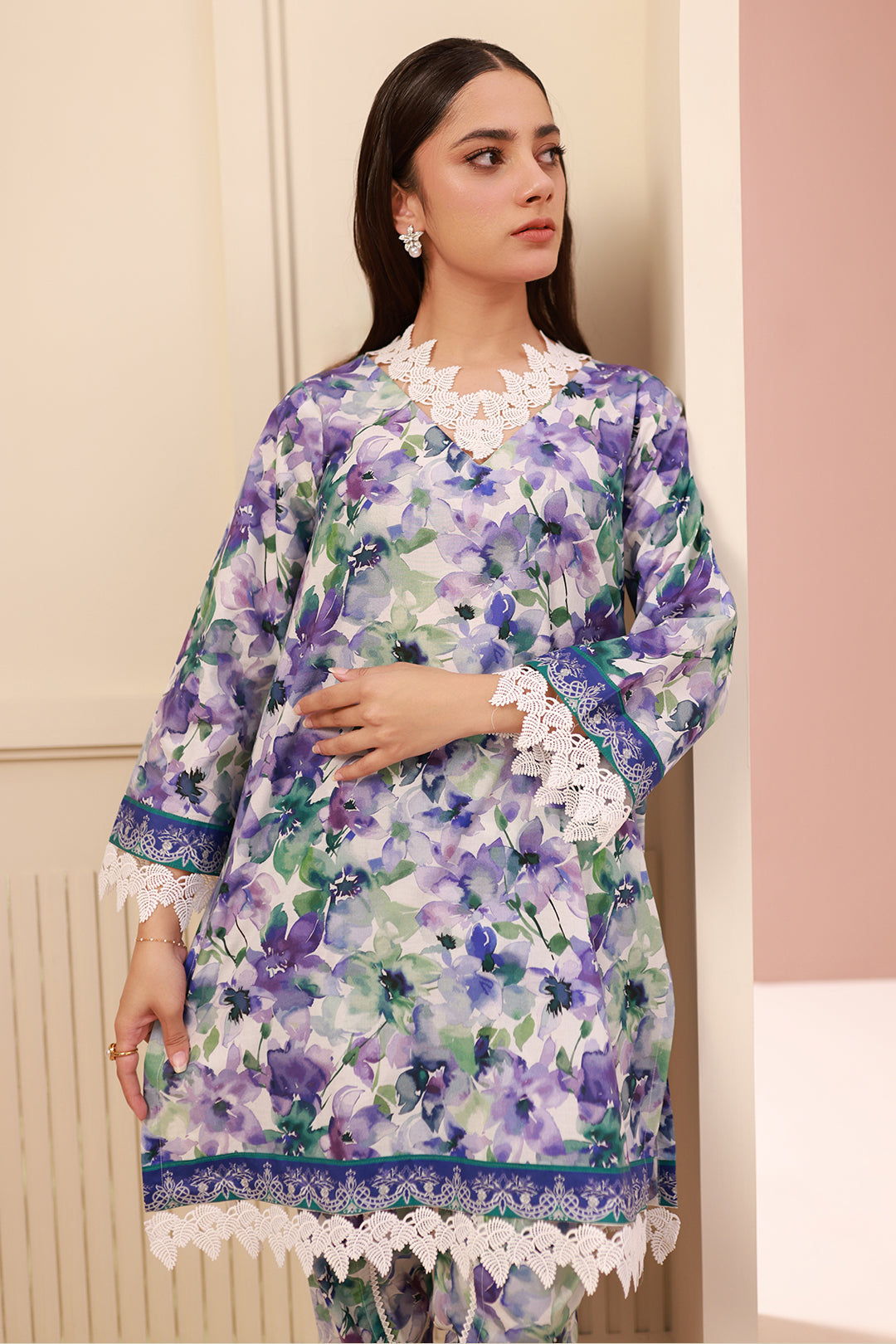 Zellbury | Unstitched 2 Piece Cambric | Shirt Shalwar - 0613 - House Of Zarish
