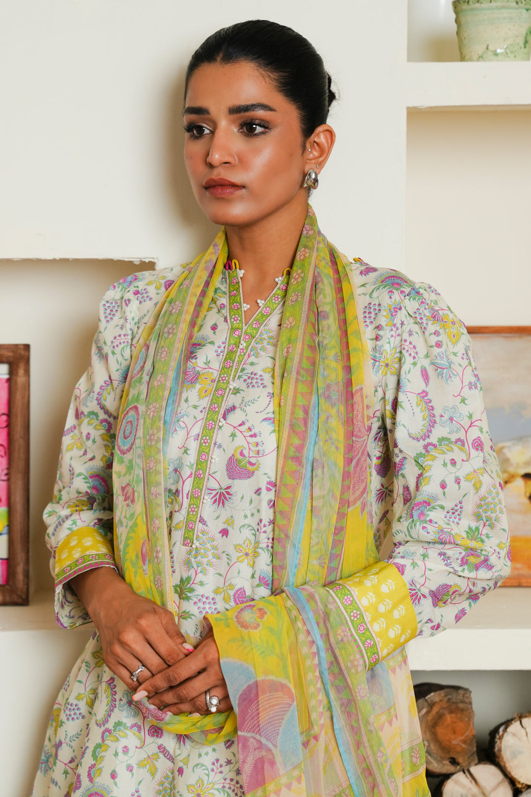 Zellbury | Unstitched 3 Piece Cambric | Shirt Shalwar Dupatta - 0032 - House Of Zarish