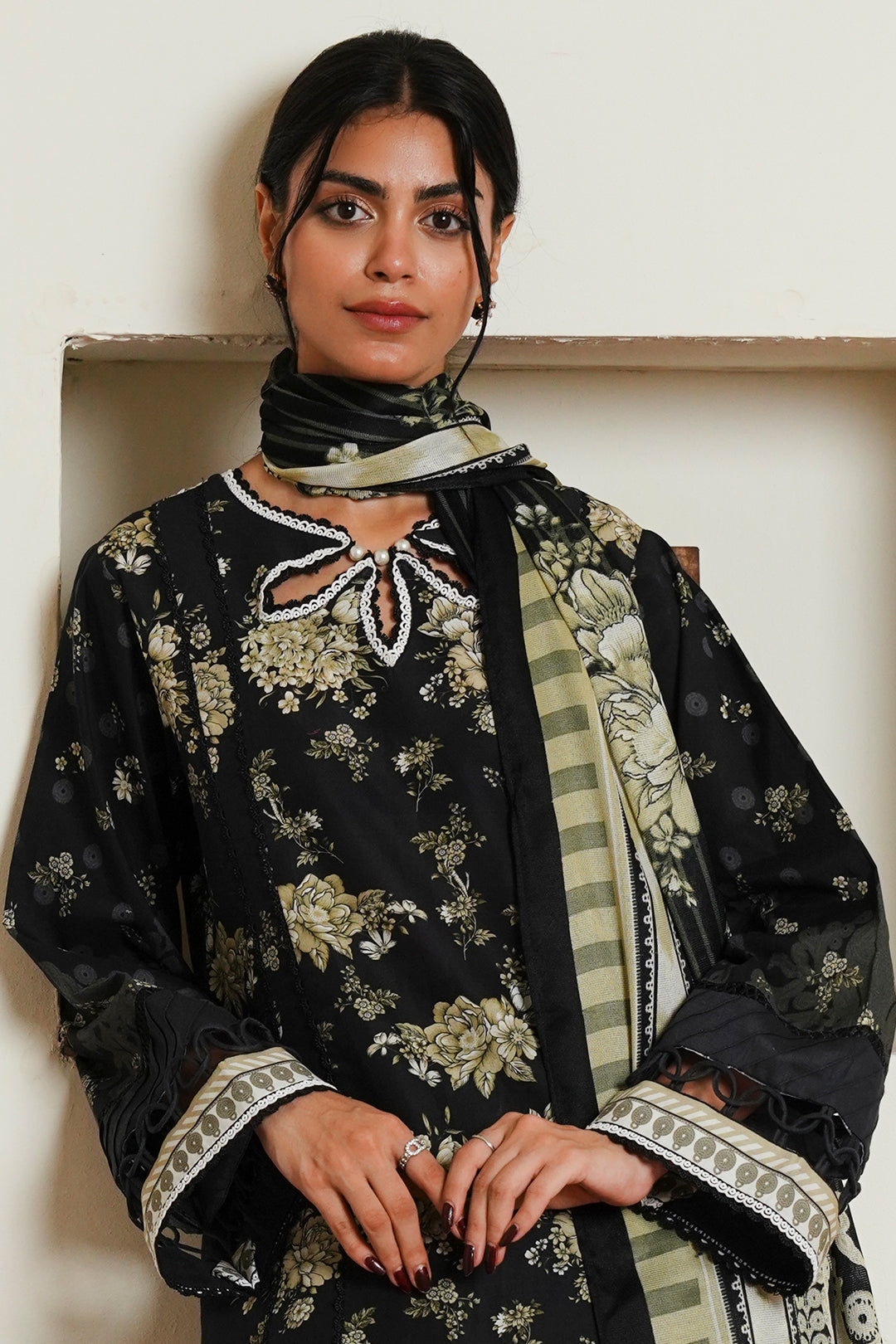 Zellbury | Unstitched 3 Piece Cambric | Shirt Shalwar Dupatta - 0036 - House Of Zarish