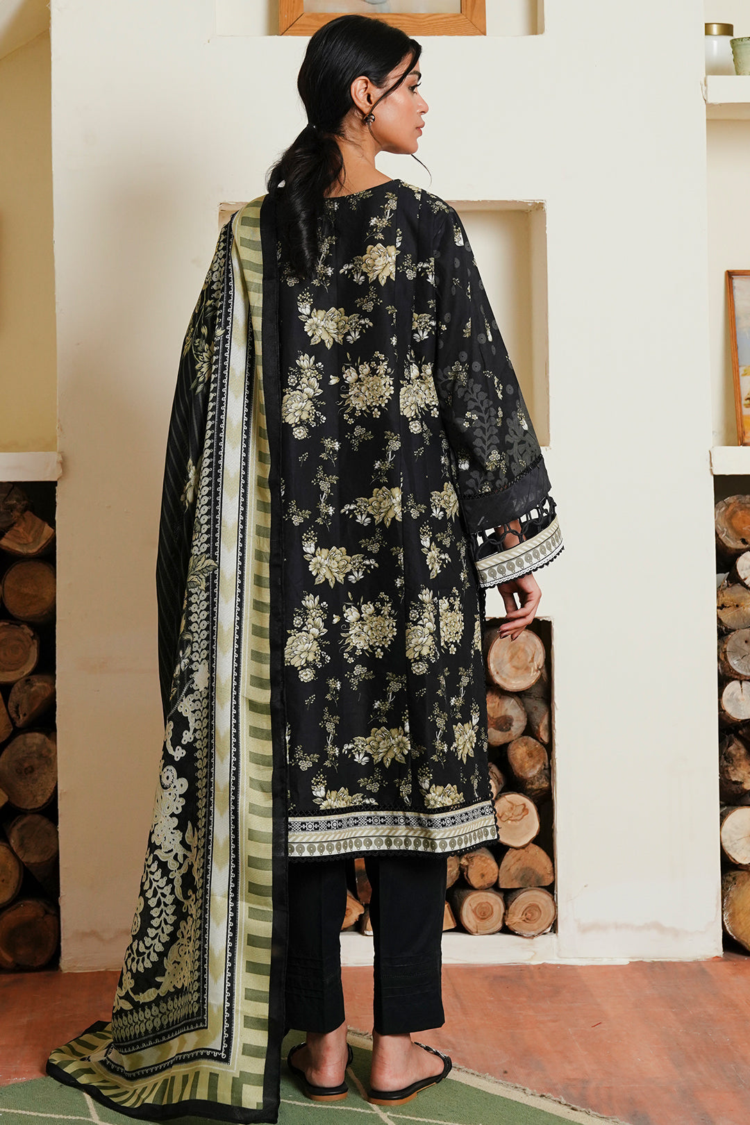 Zellbury | Unstitched 3 Piece Cambric | Shirt Shalwar Dupatta - 0036 - House Of Zarish