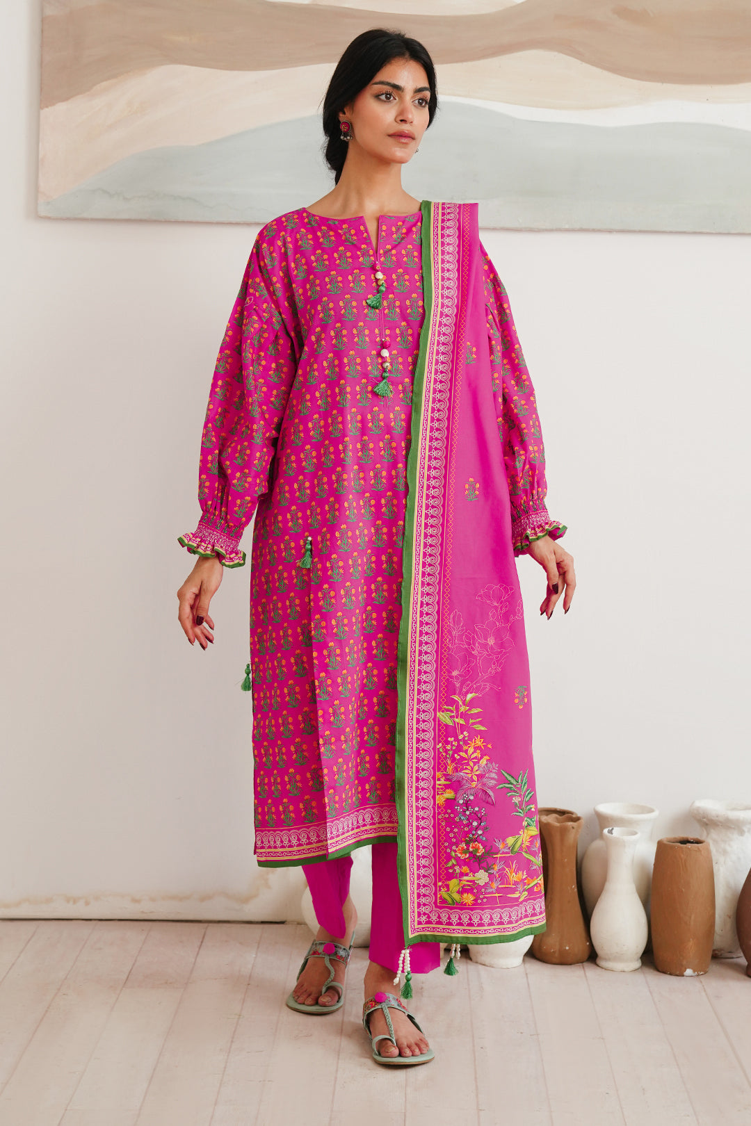 Zellbury | Unstitched 3 Piece Cambric | Shirt Shalwar Dupatta - 0037 - House Of Zarish
