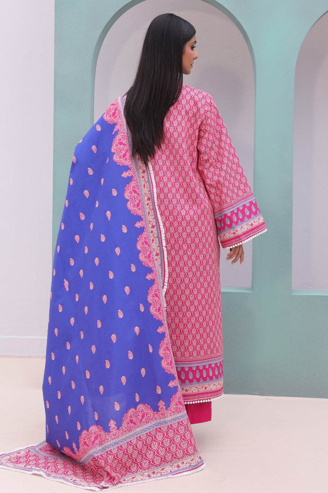 Zellbury | Unstitched 3 Piece Cambric | Shirt Shalwar Dupatta - 0038 - House Of Zarish