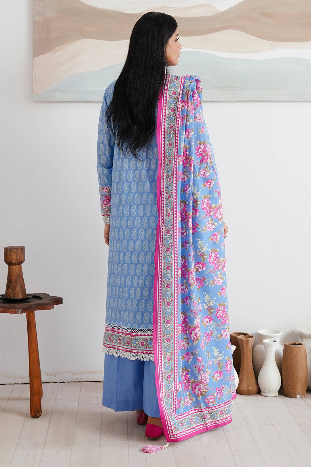 Zellbury | Unstitched 3 Piece Cambric | Shirt Shalwar Dupatta - 0039 - House Of Zarish