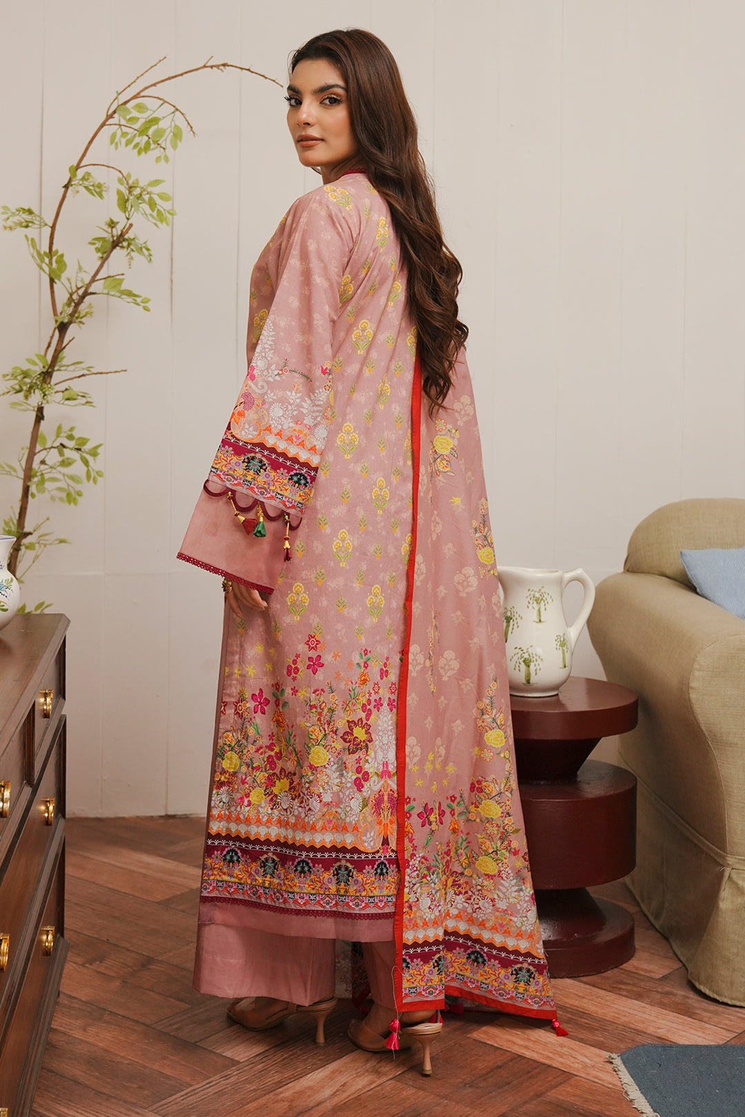 Zellbury | Unstitched 3 Piece Cambric | Shirt Shalwar Dupatta - 0041 - House Of Zarish