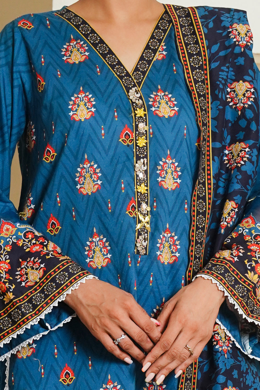 Zellbury | Unstitched 3 Piece Cambric | Shirt Shalwar Dupatta - 0042 - House Of Zarish