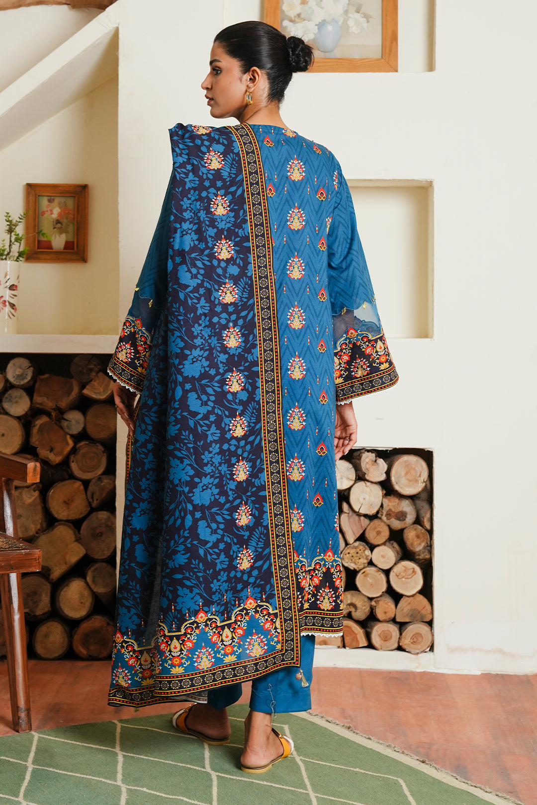 Zellbury | Unstitched 3 Piece Cambric | Shirt Shalwar Dupatta - 0042 - House Of Zarish