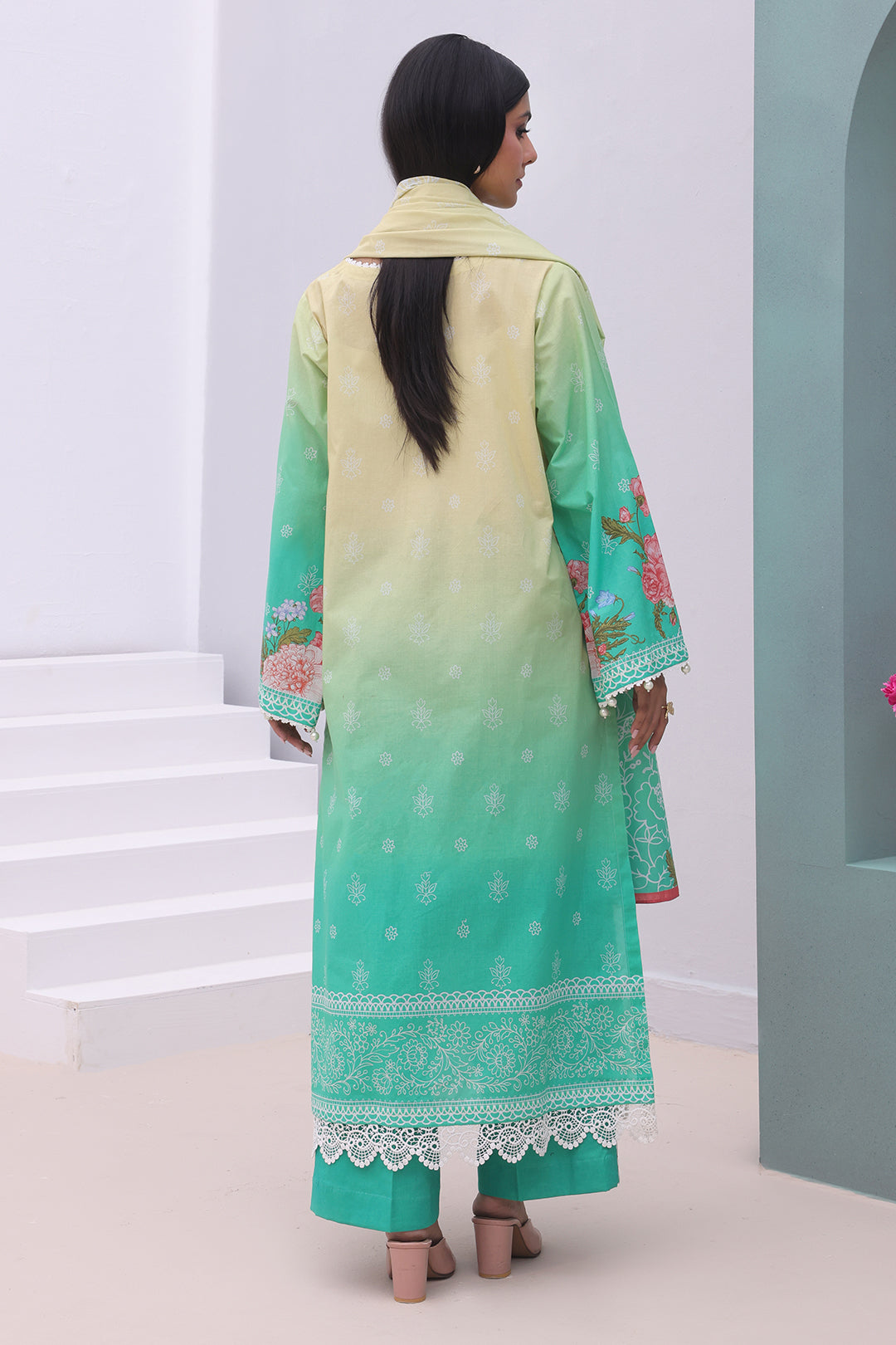 Zellbury | Unstitched 3 Piece Cambric | Shirt Shalwar Dupatta - 0043 - House Of Zarish