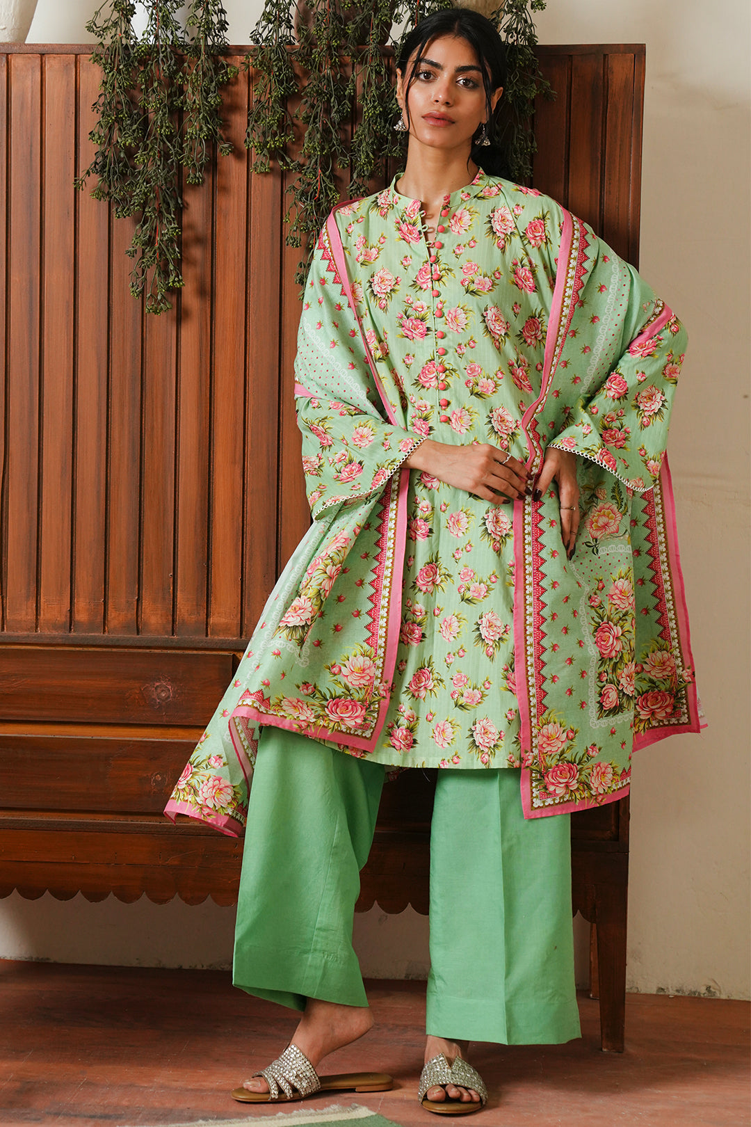 Zellbury | Unstitched 3 Piece Cambric | Shirt Shalwar Dupatta - 0048 - House Of Zarish