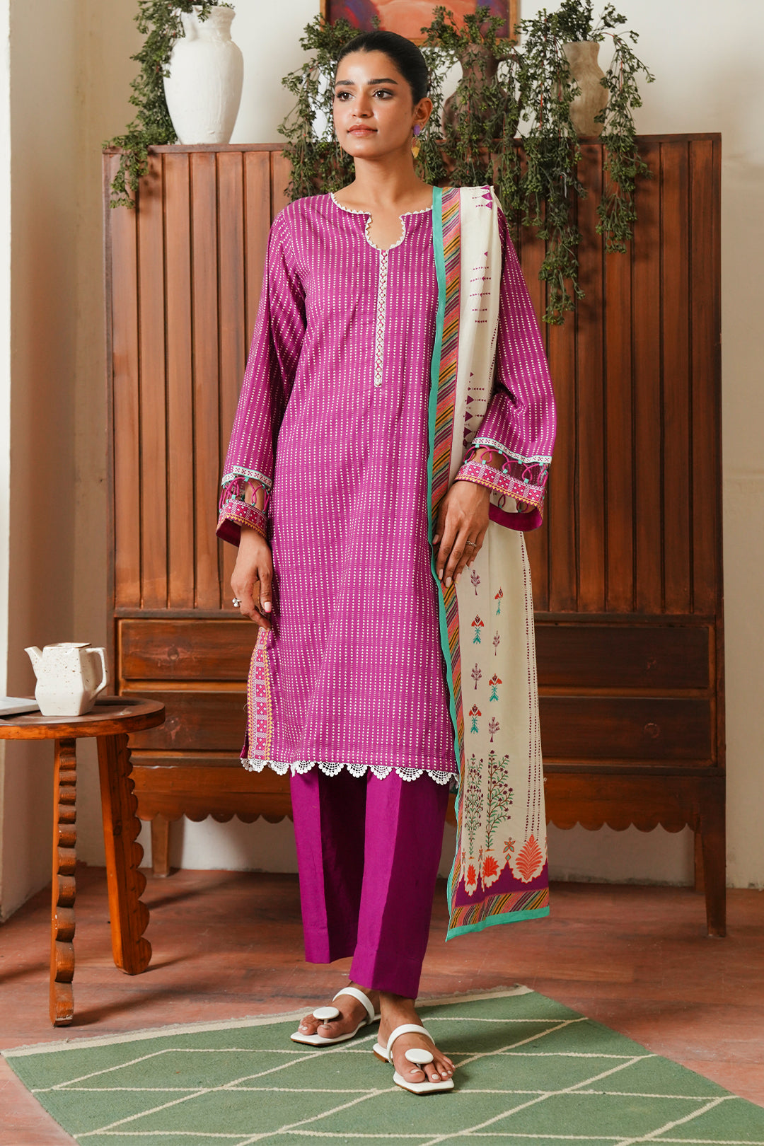 Zellbury | Unstitched 3 Piece Cambric | Shirt Shalwar Dupatta - 0052 - House Of Zarish