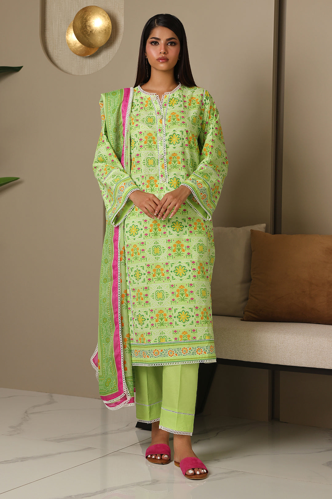 Zellbury | Unstitched 3 Piece Cambric | Shirt Shalwar Dupatta - 0115 - House Of Zarish