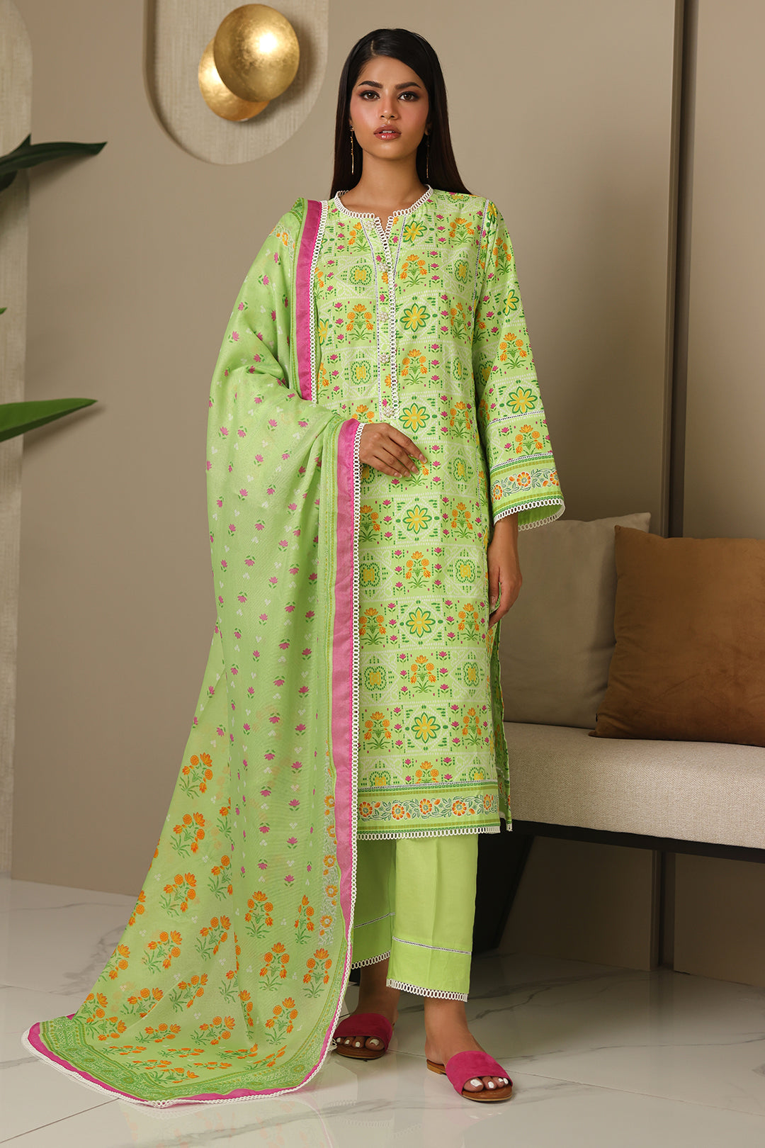 Zellbury | Unstitched 3 Piece Cambric | Shirt Shalwar Dupatta - 0115 - House Of Zarish