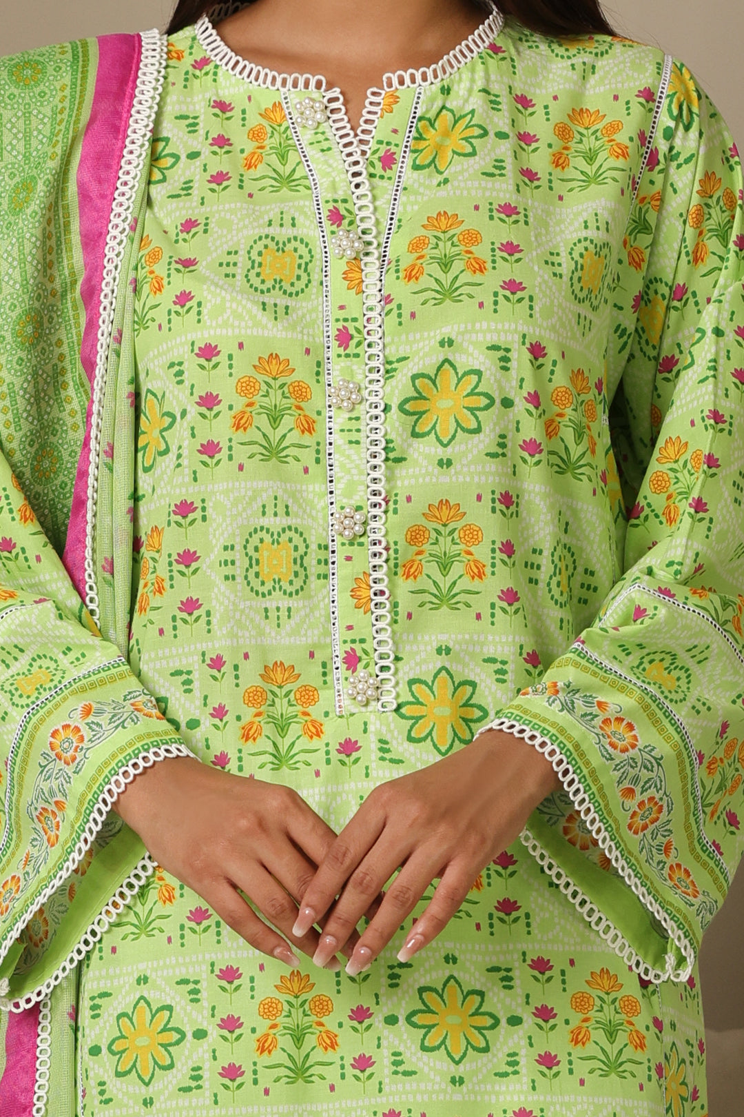 Zellbury | Unstitched 3 Piece Cambric | Shirt Shalwar Dupatta - 0115 - House Of Zarish