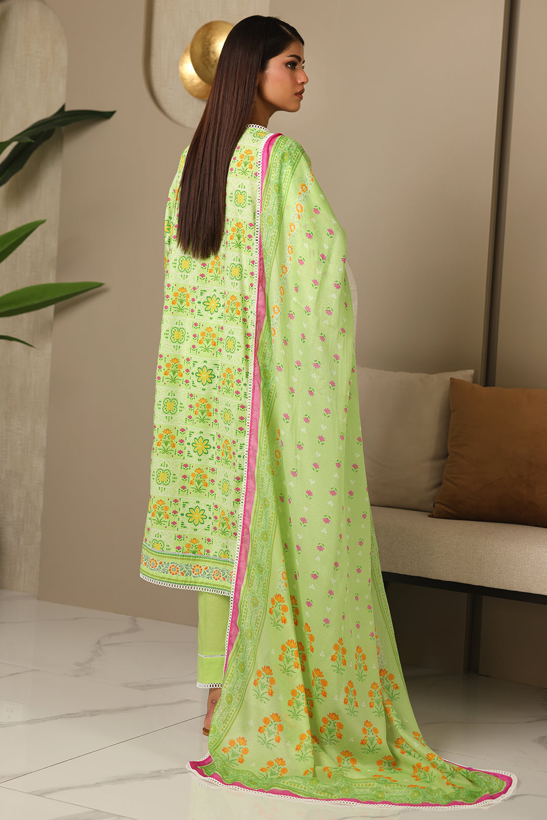 Zellbury | Unstitched 3 Piece Cambric | Shirt Shalwar Dupatta - 0115 - House Of Zarish