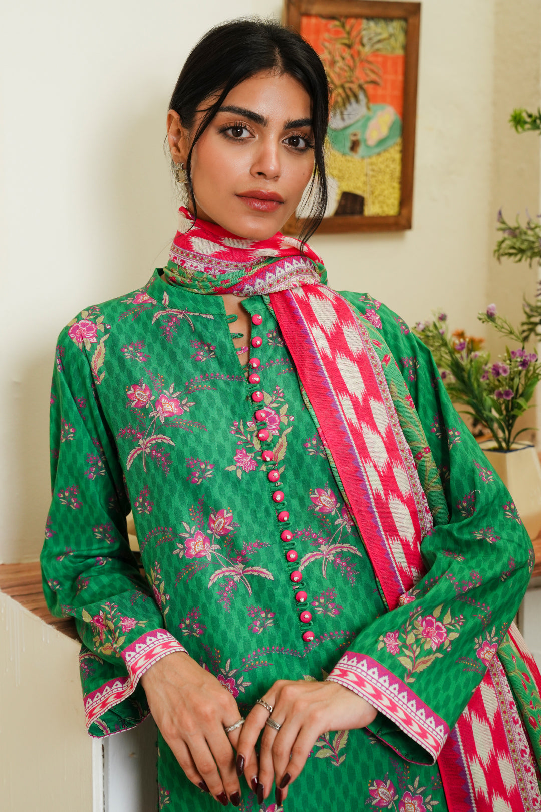 Zellbury | Unstitched 3 Piece Cambric | Shirt Shalwar Dupatta - 0118 - House Of Zarish