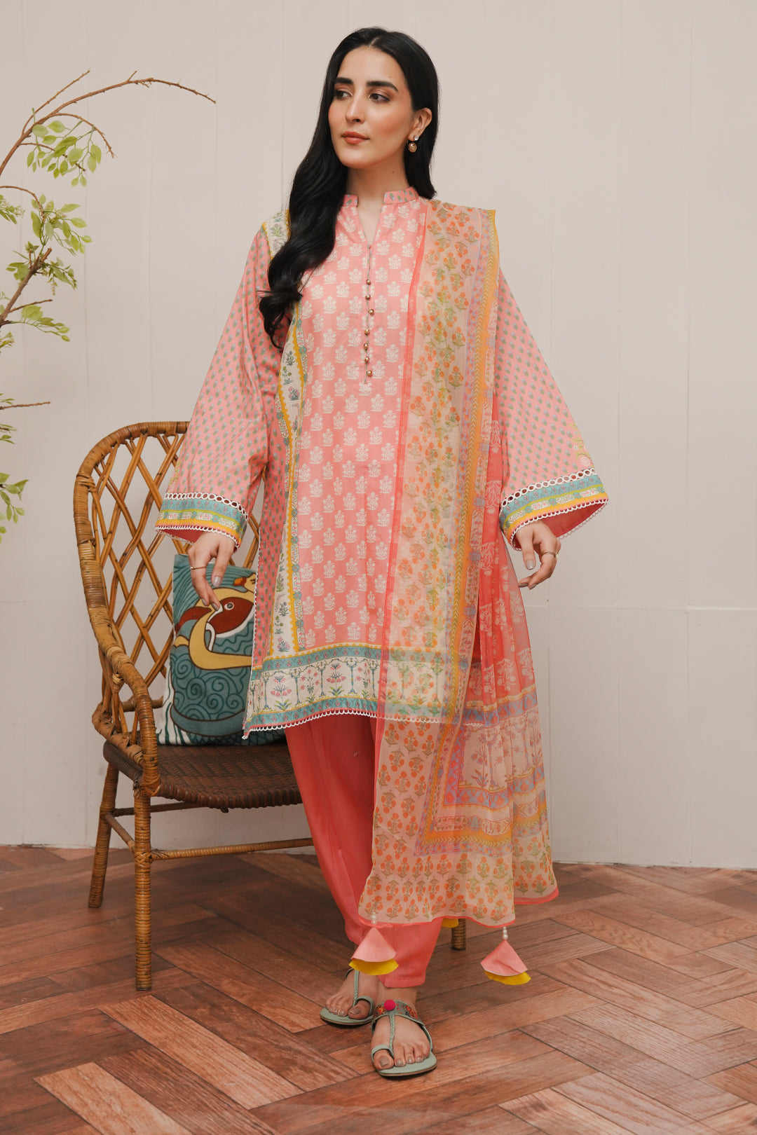 Zellbury | Unstitched 3 Piece Cambric | Shirt Shalwar Dupatta - 0119 - House Of Zarish