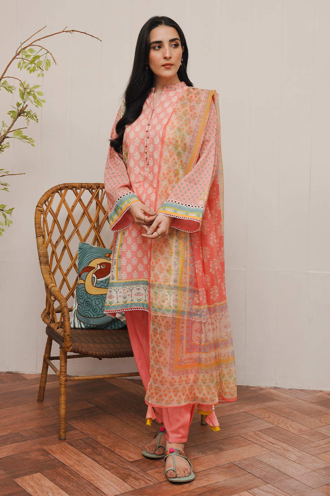 Zellbury | Unstitched 3 Piece Cambric | Shirt Shalwar Dupatta - 0119 - House Of Zarish