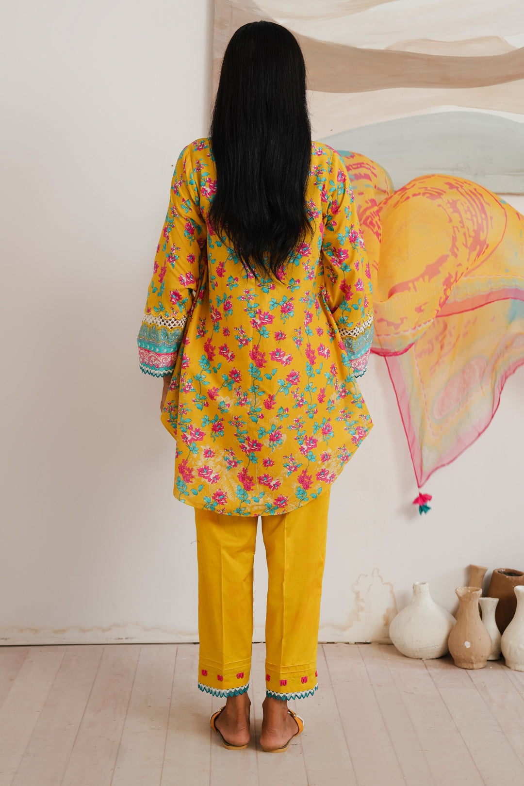 Zellbury | Unstitched 3 Piece Cambric | Shirt Shalwar Dupatta - 0120 - House Of Zarish