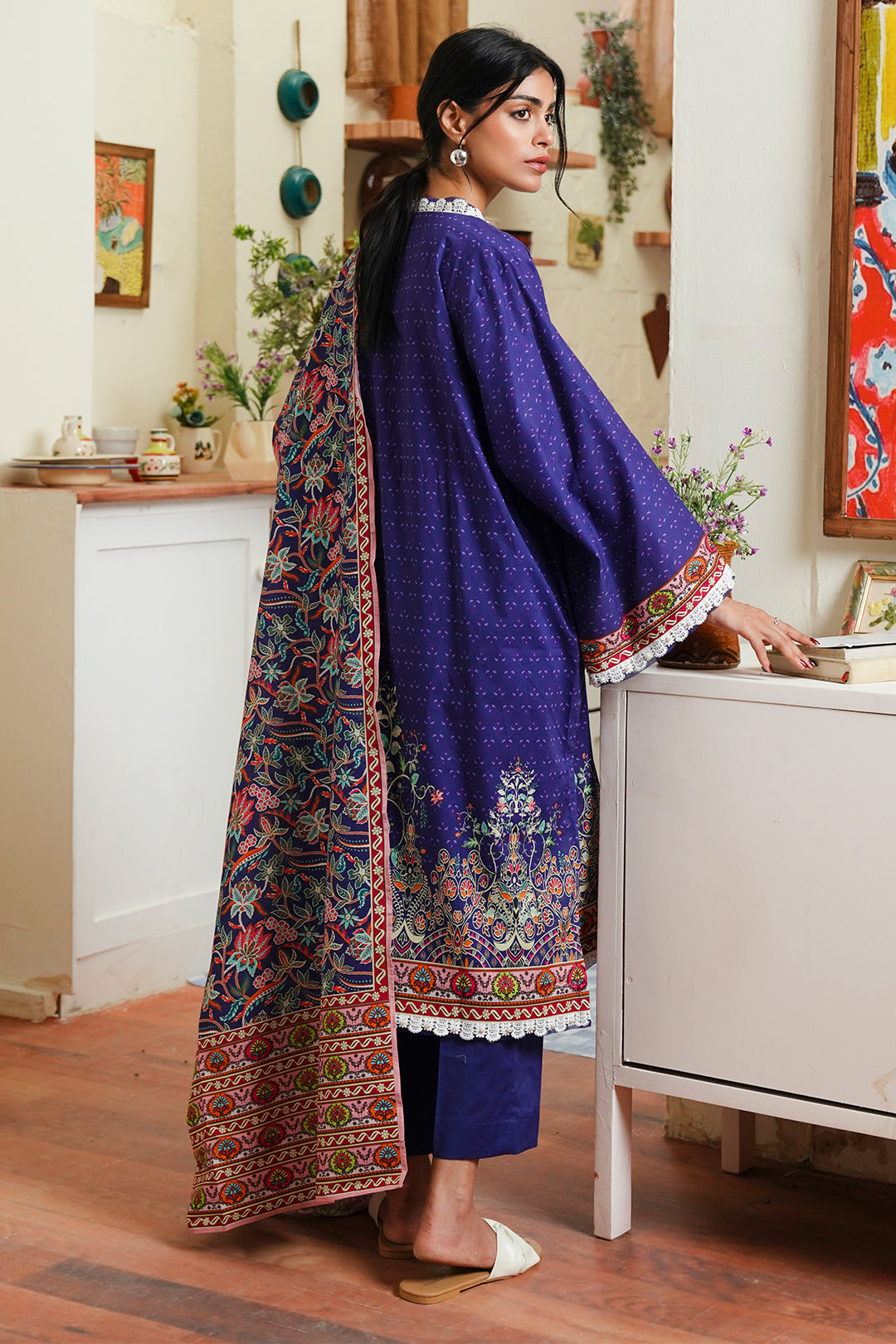Zellbury | Unstitched 3 Piece Cambric | Shirt Shalwar Dupatta - 0121 - Libasekhas