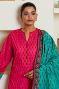 Zellbury | Unstitched 3 Piece Cambric | Shirt Shalwar Dupatta - 0123 - House Of Zarish