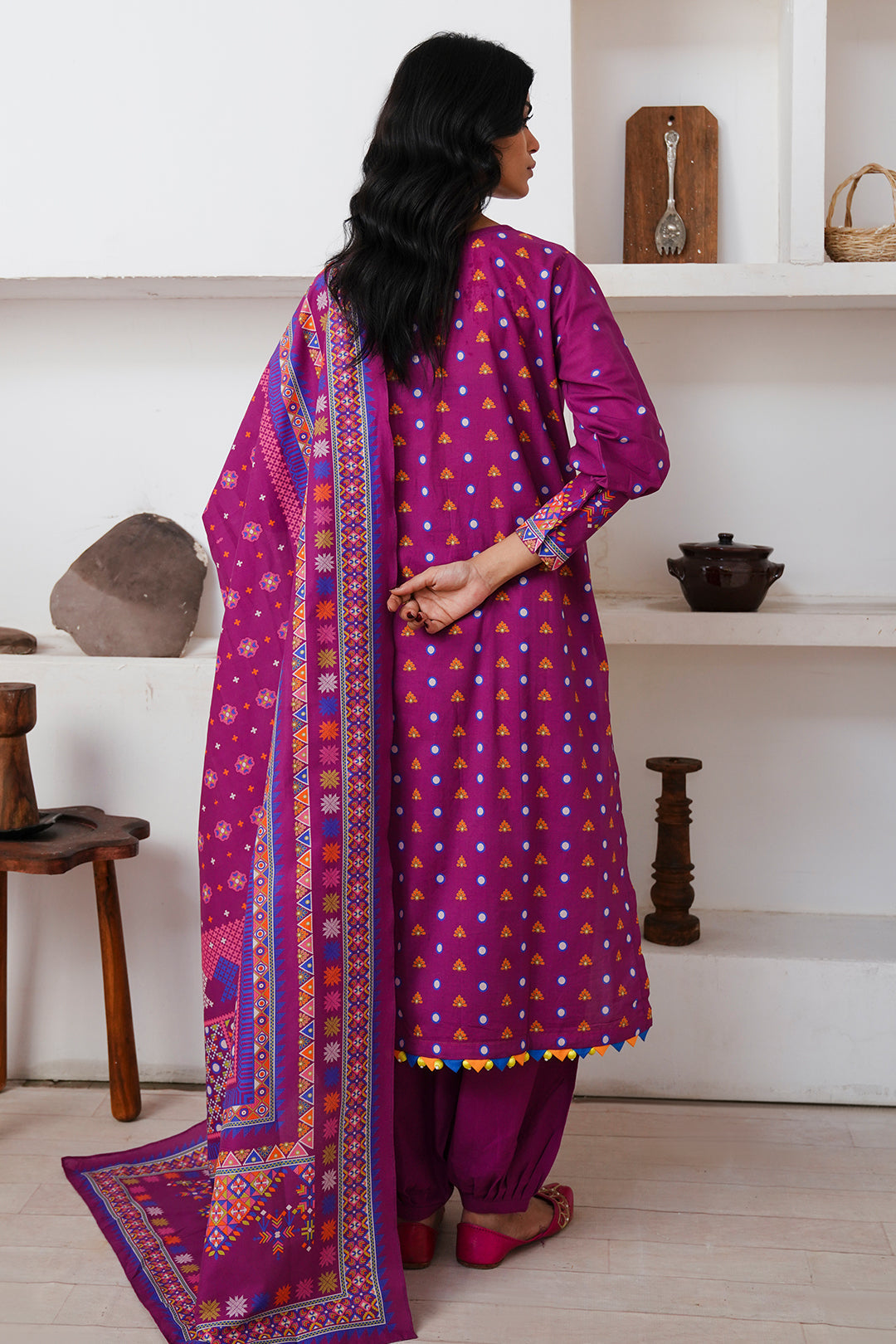 Zellbury | Unstitched 3 Piece Cambric | Shirt Shalwar Dupatta - 0124 - House Of Zarish