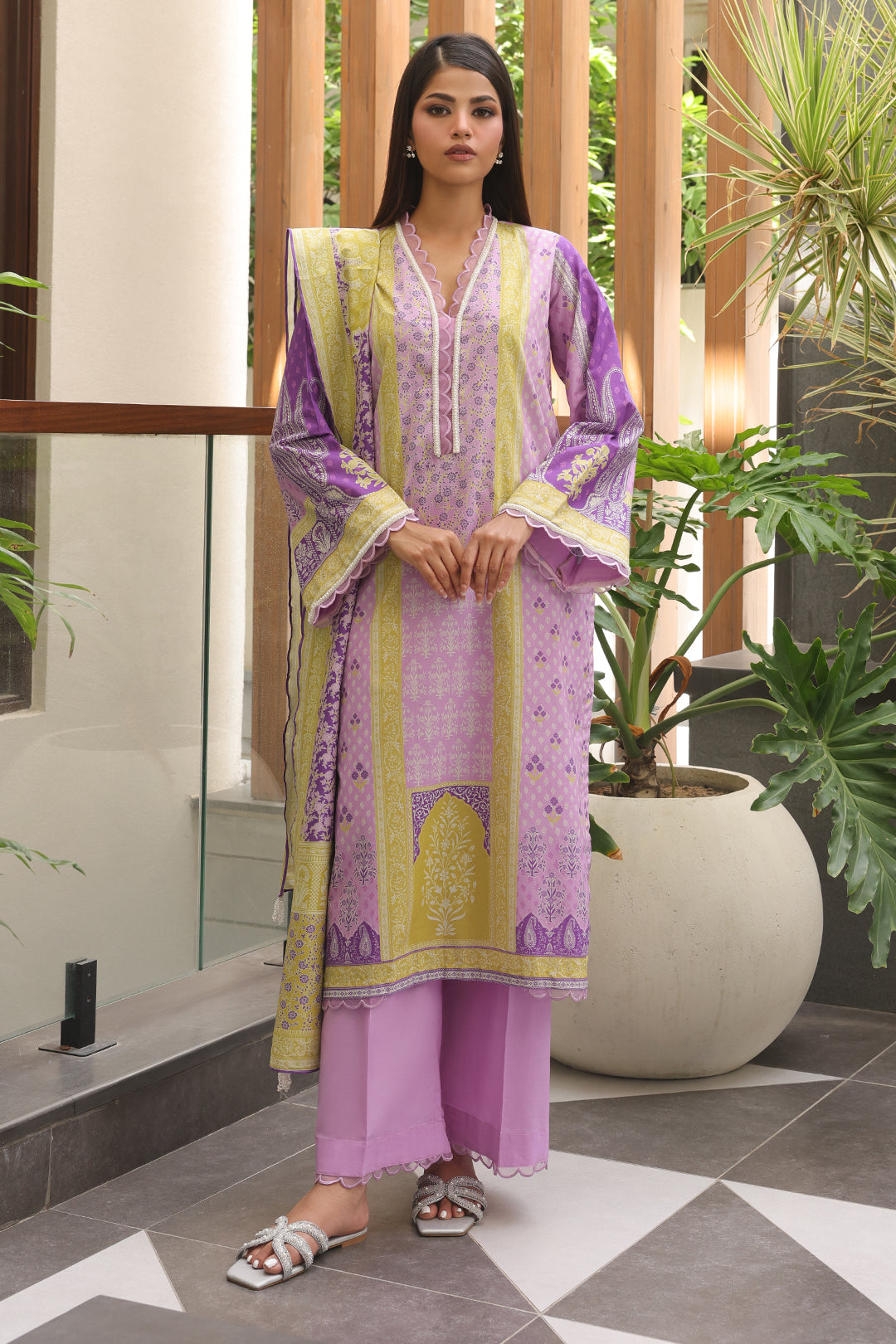 Zellbury | Unstitched 3 Piece Cambric | Shirt Shalwar Dupatta - 0125 - House Of Zarish