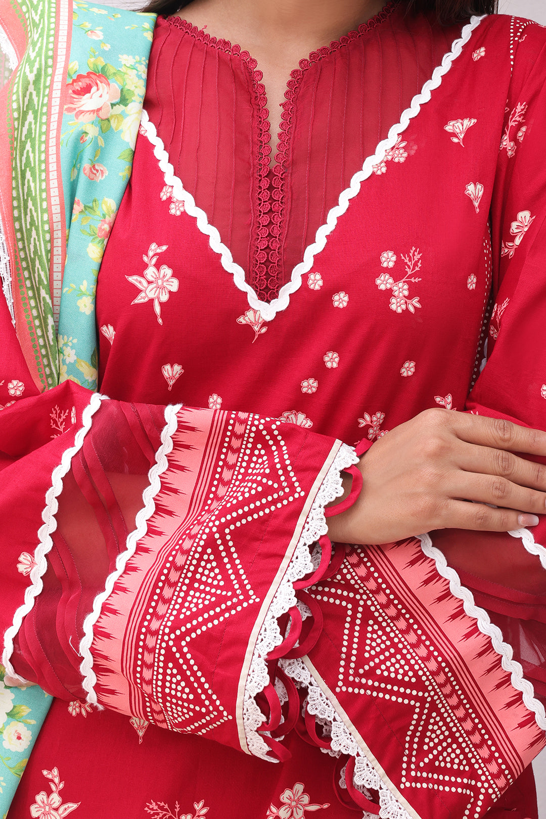 Zellbury | Unstitched 3 Piece Cambric | Shirt Shalwar Dupatta - 0136 - House Of Zarish