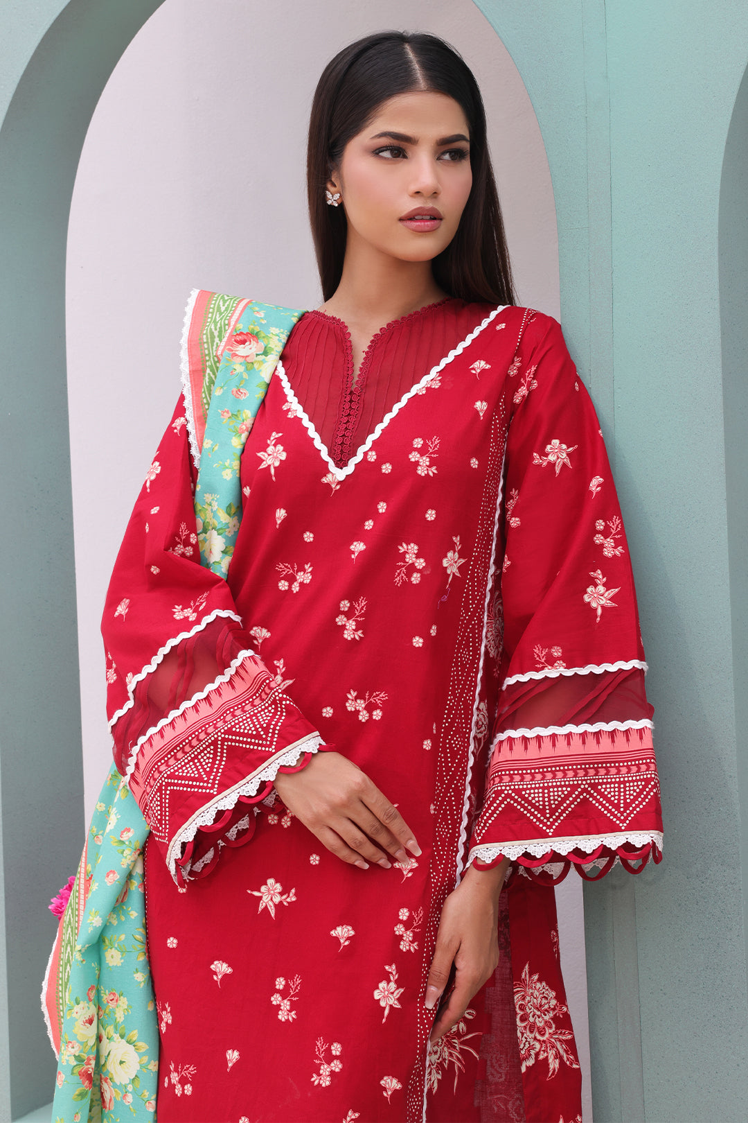 Zellbury | Unstitched 3 Piece Cambric | Shirt Shalwar Dupatta - 0136 - House Of Zarish