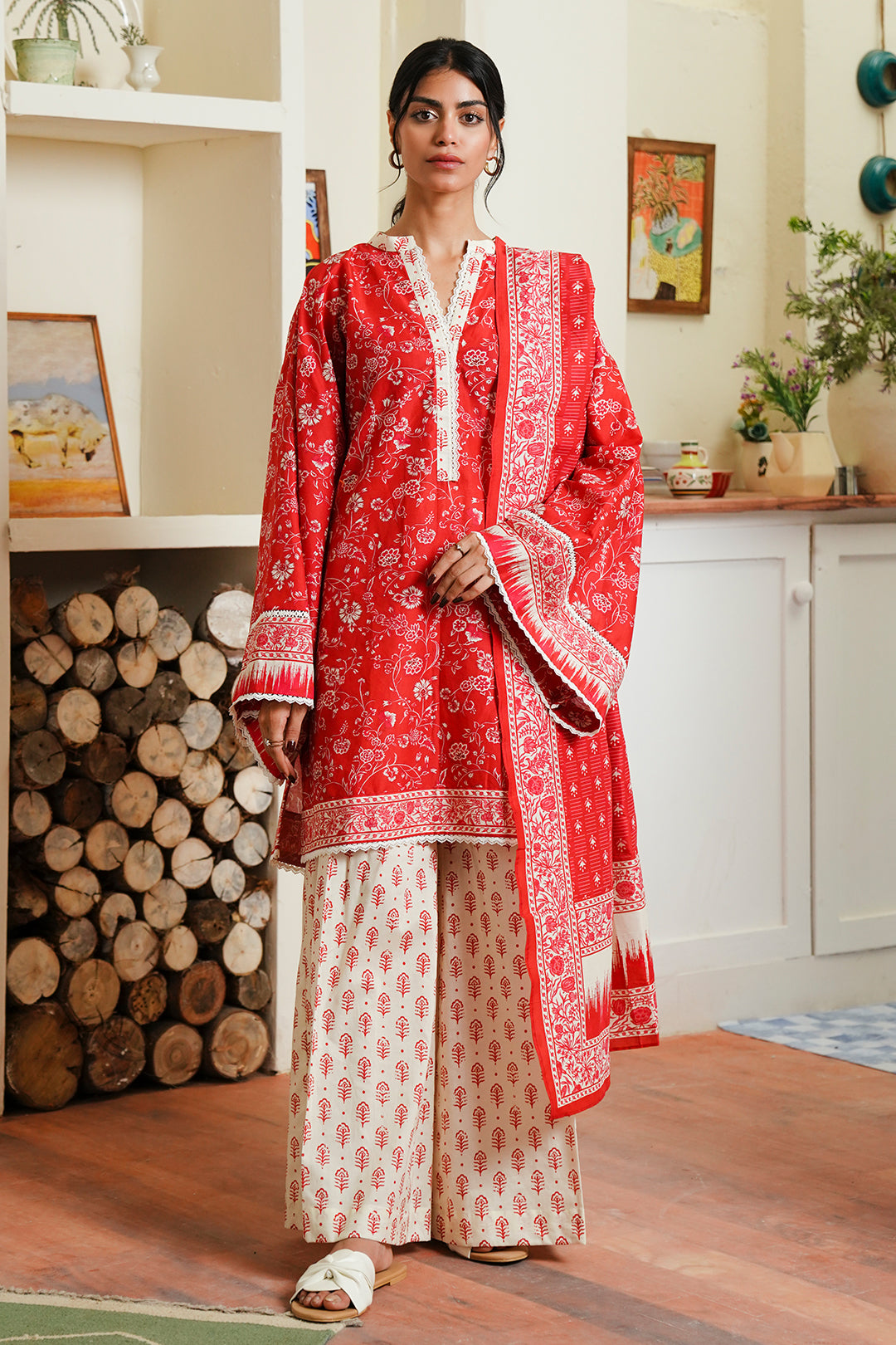 Zellbury | Unstitched 3 Piece Cambric | Shirt Shalwar Dupatta - 0139 - House Of Zarish