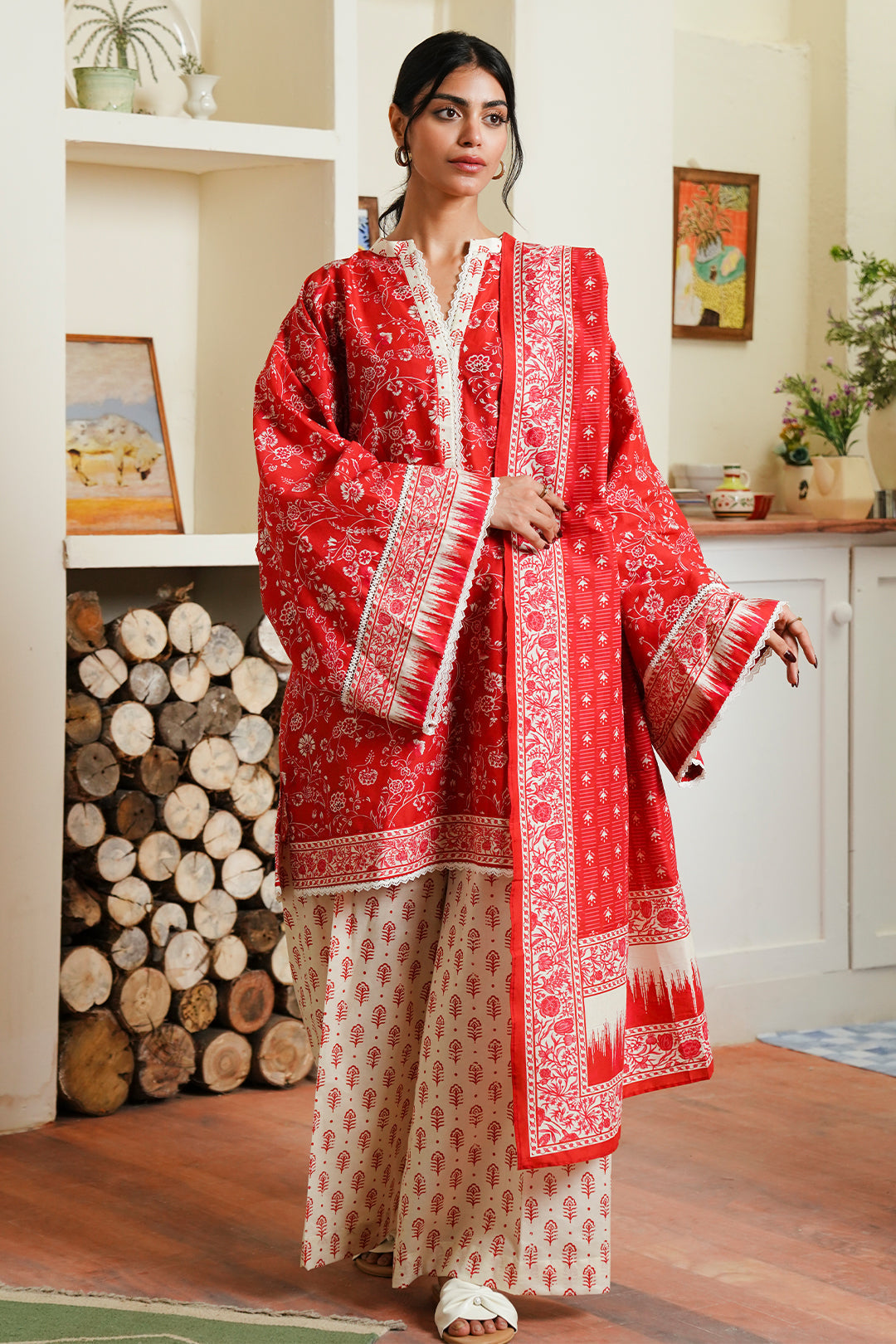 Zellbury | Unstitched 3 Piece Cambric | Shirt Shalwar Dupatta - 0139 - House Of Zarish