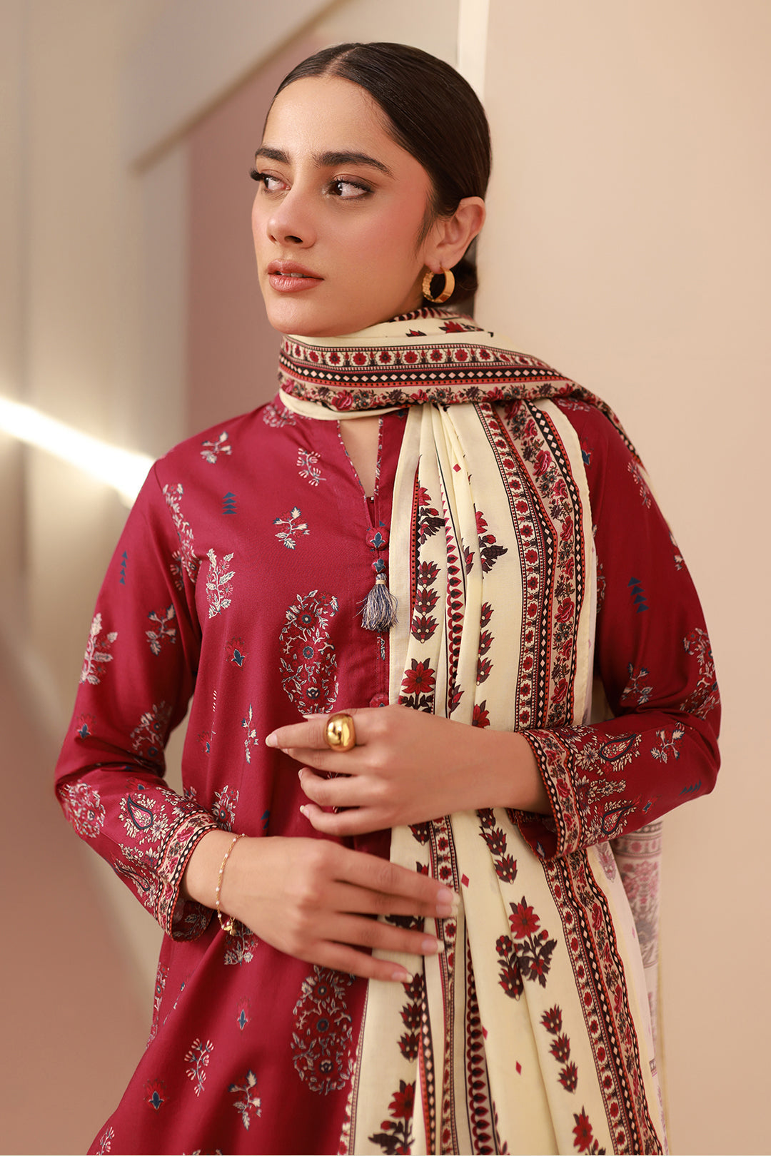 Zellbury | Unstitched 3 Piece Cambric | Shirt Shalwar Dupatta - 0625 - House Of Zarish