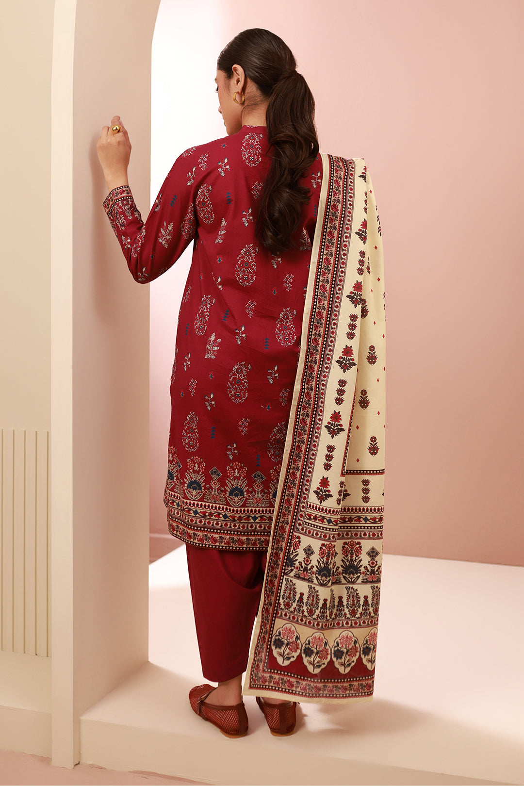 Zellbury | Unstitched 3 Piece Cambric | Shirt Shalwar Dupatta - 0625 - House Of Zarish