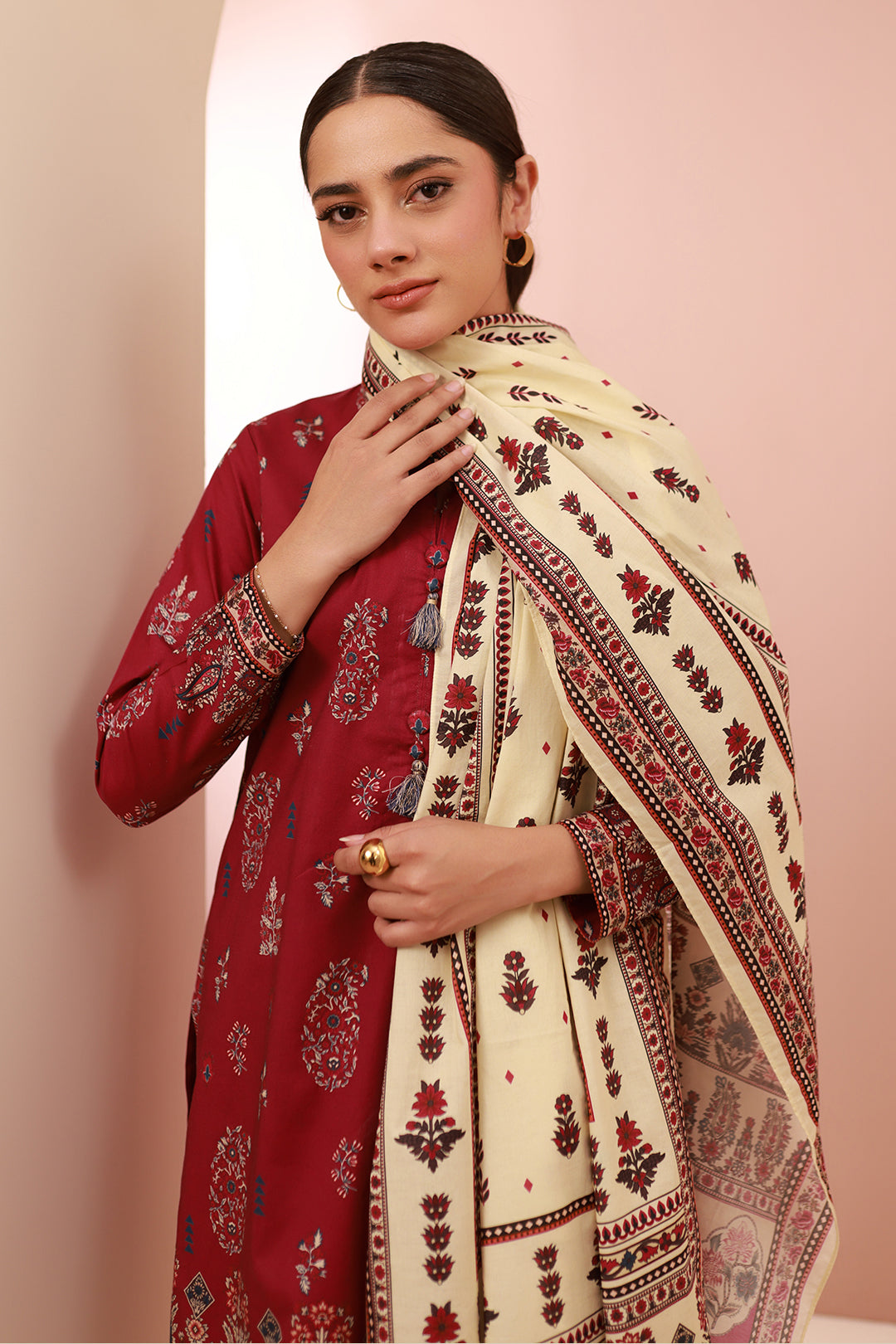 Zellbury | Unstitched 3 Piece Cambric | Shirt Shalwar Dupatta - 0625 - House Of Zarish