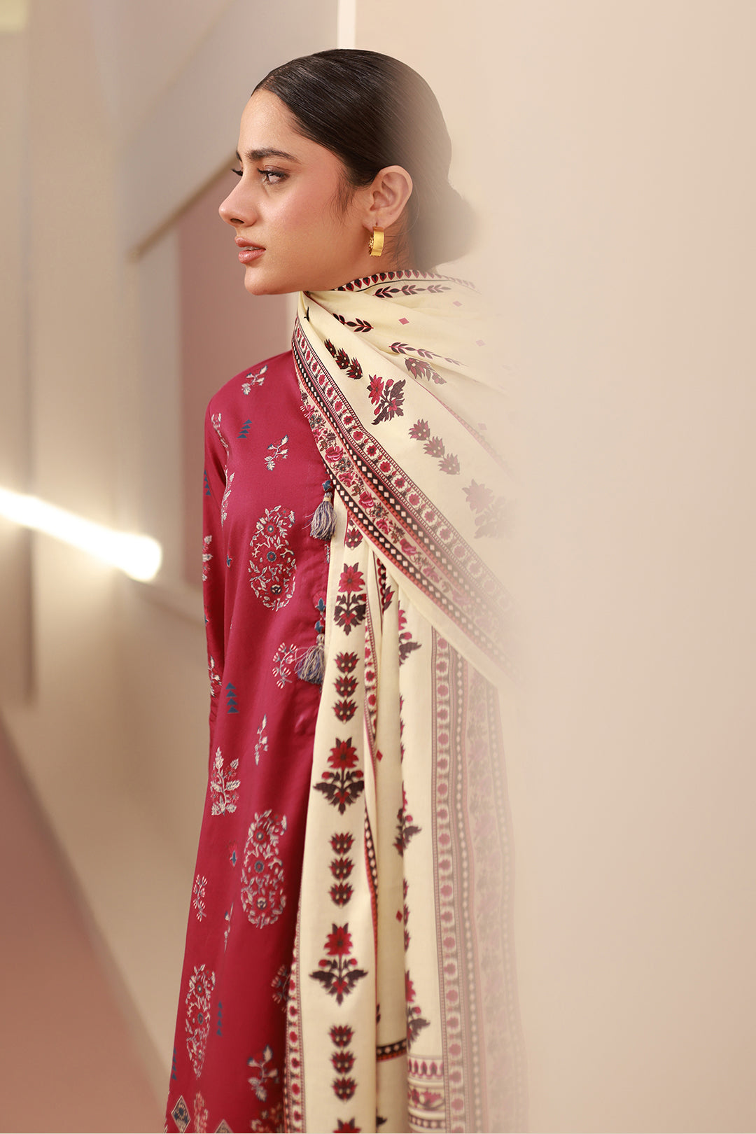 Zellbury | Unstitched 3 Piece Cambric | Shirt Shalwar Dupatta - 0625 - House Of Zarish