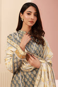 Zellbury | Unstitched 3 Piece Cambric | Shirt Shalwar Dupatta - 0626 - House Of Zarish