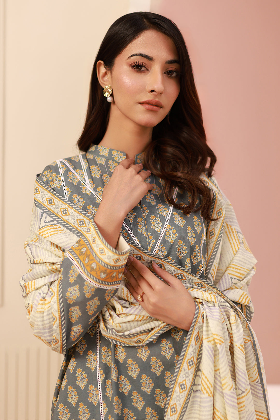 Zellbury | Unstitched 3 Piece Cambric | Shirt Shalwar Dupatta - 0626 - House Of Zarish
