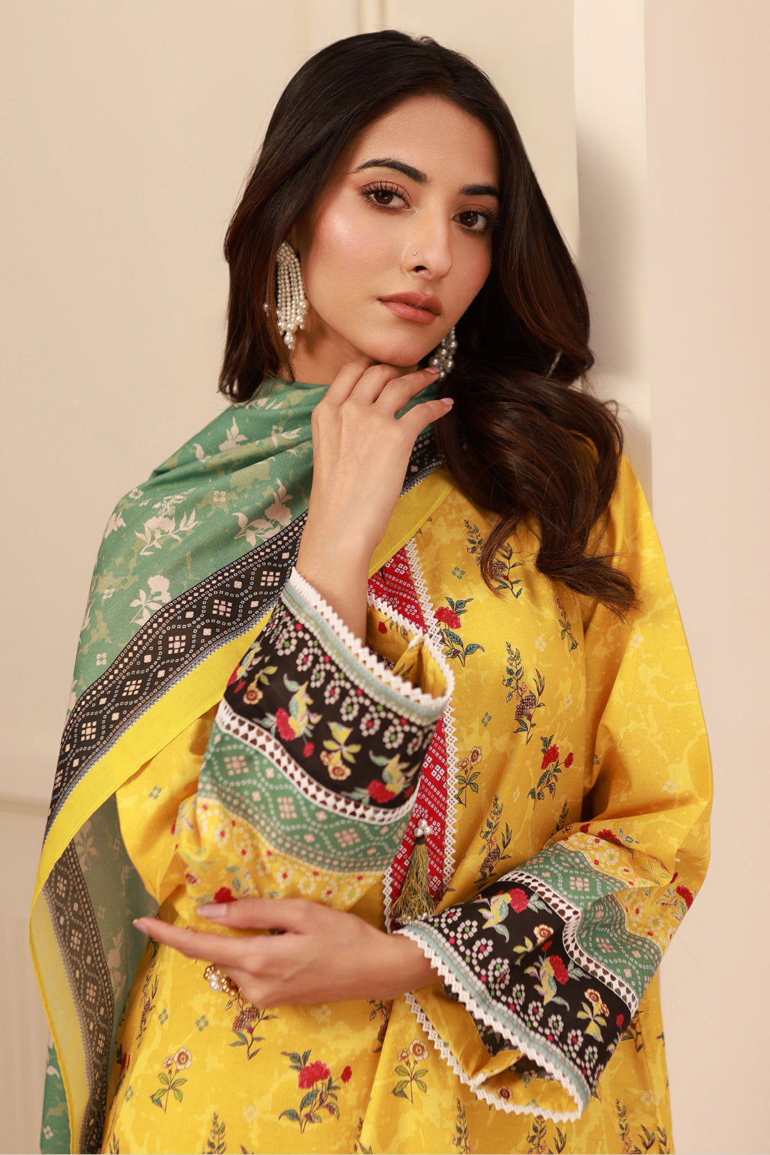Zellbury | Unstitched 3 Piece Cambric | Shirt Shalwar Dupatta - 0631 - House Of Zarish