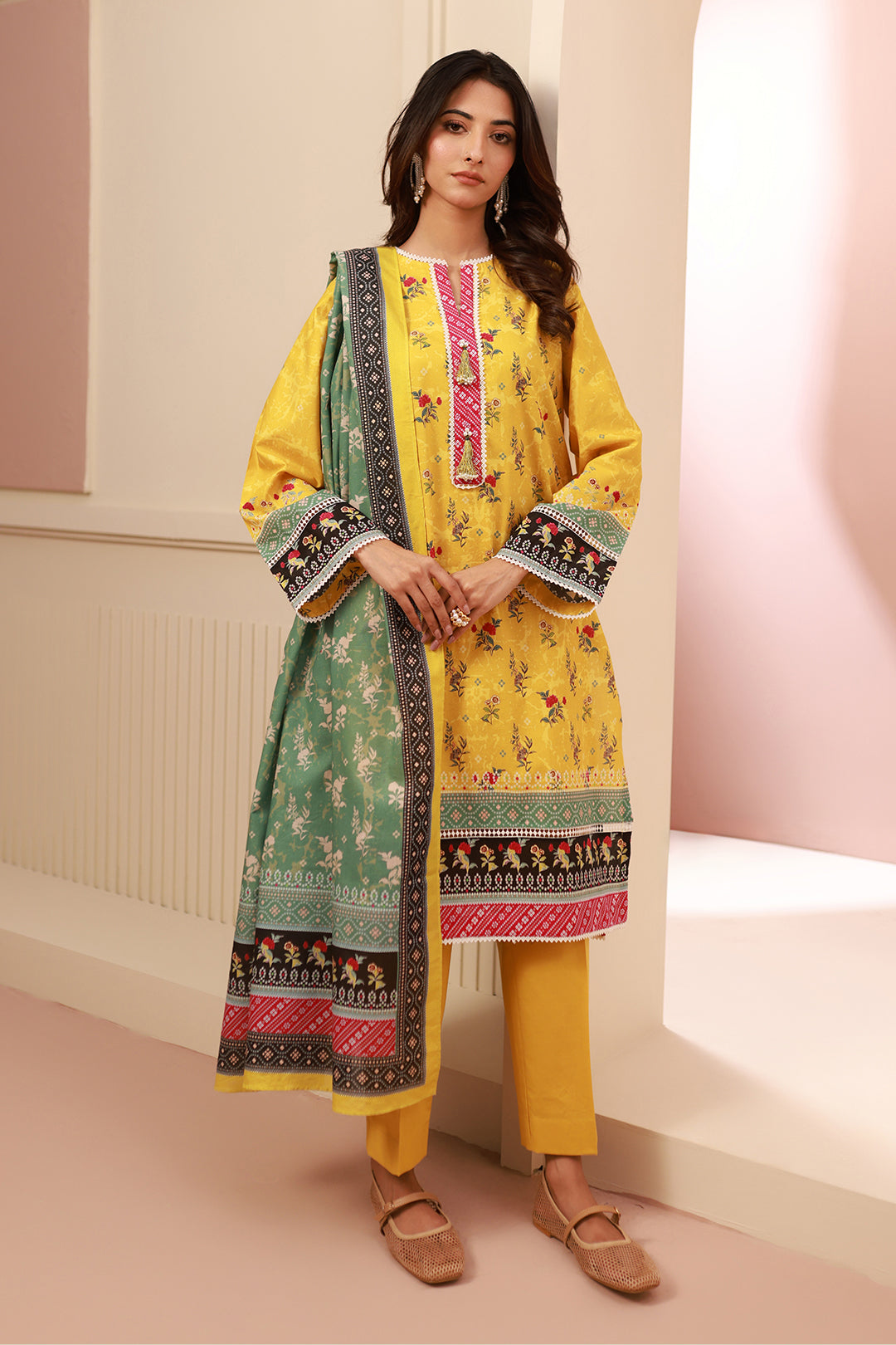 Zellbury | Unstitched 3 Piece Cambric | Shirt Shalwar Dupatta - 0631 - House Of Zarish