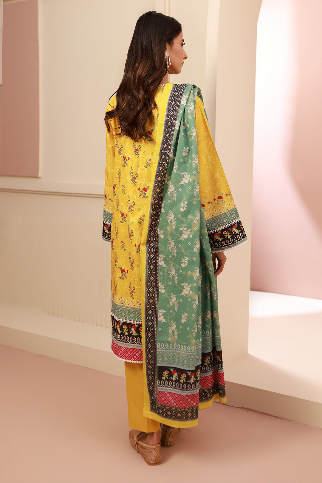 Zellbury | Unstitched 3 Piece Cambric | Shirt Shalwar Dupatta - 0631 - House Of Zarish