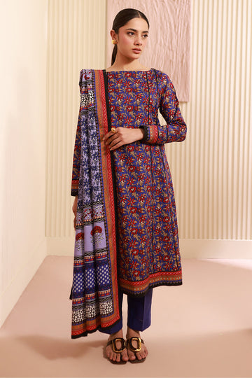 Zellbury | Unstitched 3 Piece Cambric | Shirt Shalwar Dupatta - 0632 - House Of Zarish