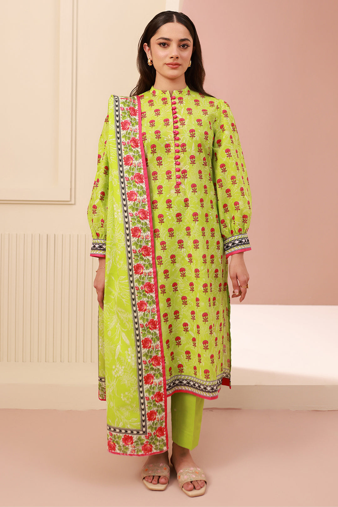 Zellbury | Unstitched 3 Piece Cambric | Shirt Shalwar Dupatta - 0634 - House Of Zarish