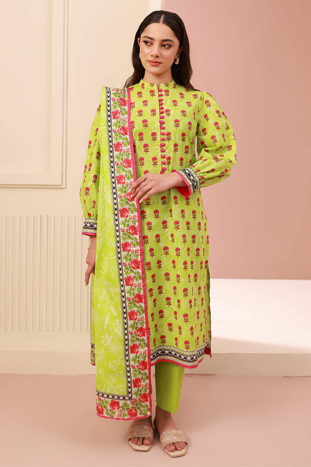 Zellbury | Unstitched 3 Piece Cambric | Shirt Shalwar Dupatta - 0634 - House Of Zarish
